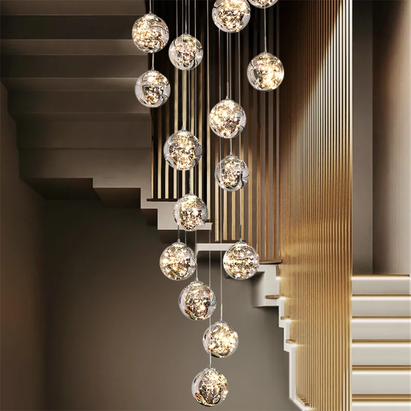 Modern Spiral Chandelier for Staircase  Seus Lighting