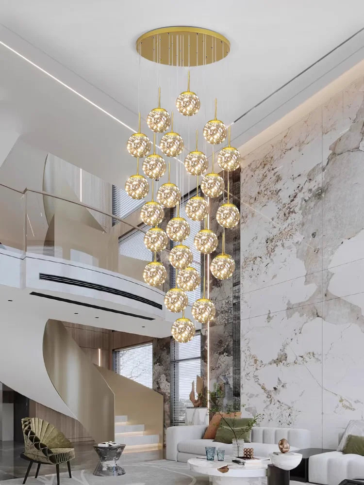 Modern Spiral Chandelier for Staircase  Seus Lighting