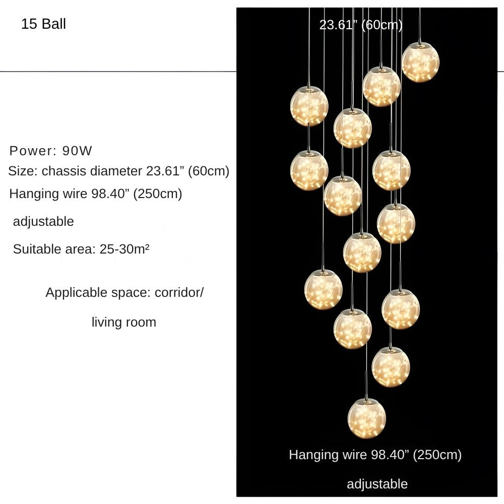 Modern Spiral Chandelier for Staircase  Seus Lighting