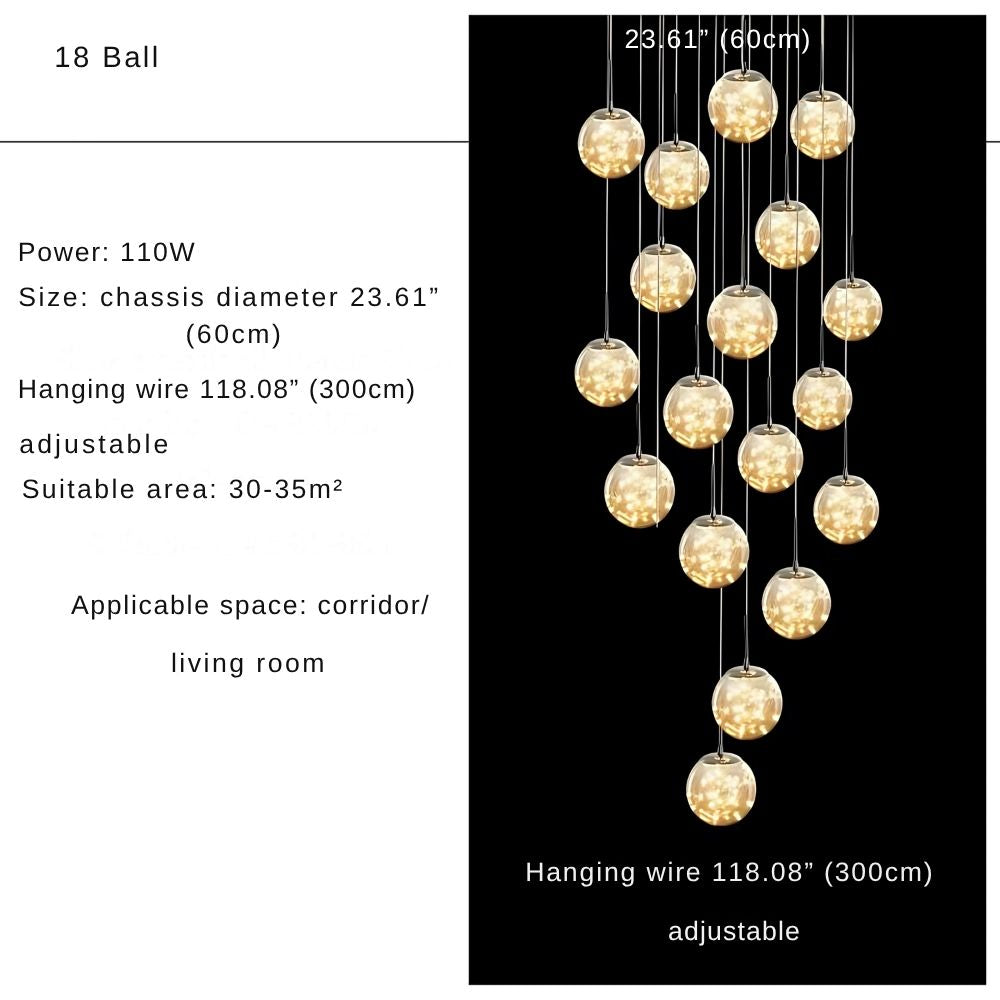 Modern Spiral Chandelier for Staircase  Seus Lighting