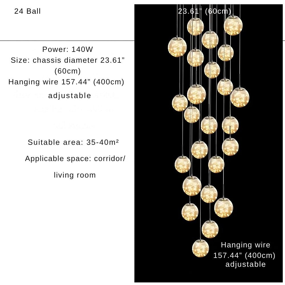 Modern Spiral Chandelier for Staircase  Seus Lighting