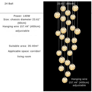Modern Spiral Chandelier for Staircase  Seus Lighting