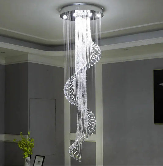 Modern Spiral Crystal Staircace Ceiling Chandelier  Seus Lighting