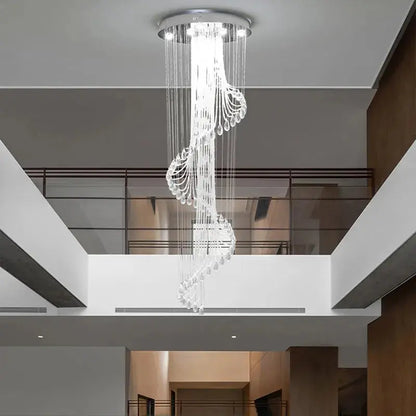 Modern Spiral Crystal Staircace Ceiling Chandelier  Seus Lighting