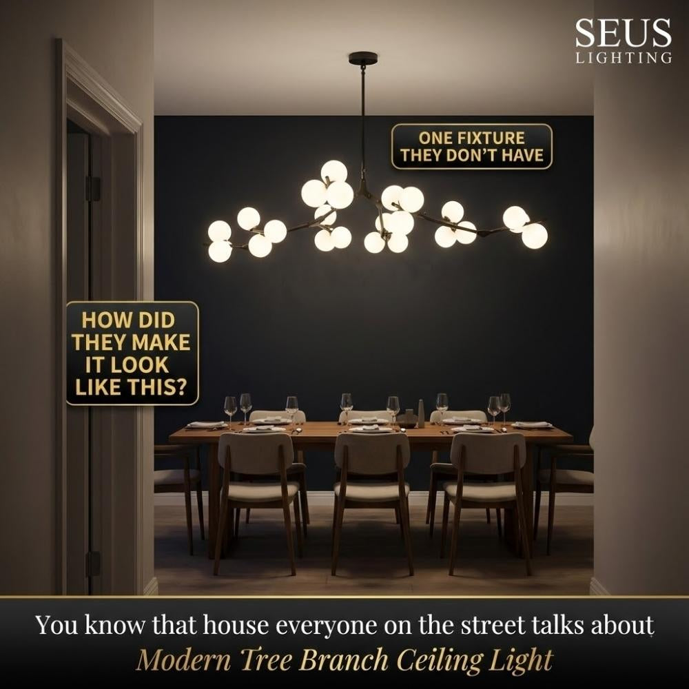 Modern Tree Branch Ceiling Light Fixture  Seus Lighting