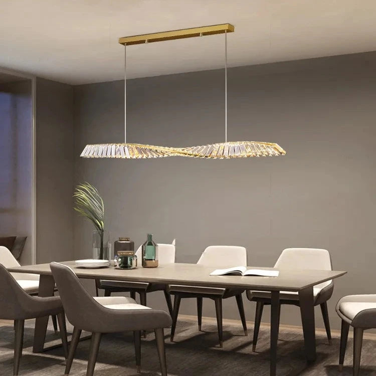 Moly Linear Crystal Chandelier for Dining Room&Kitchen  Seus Lighting