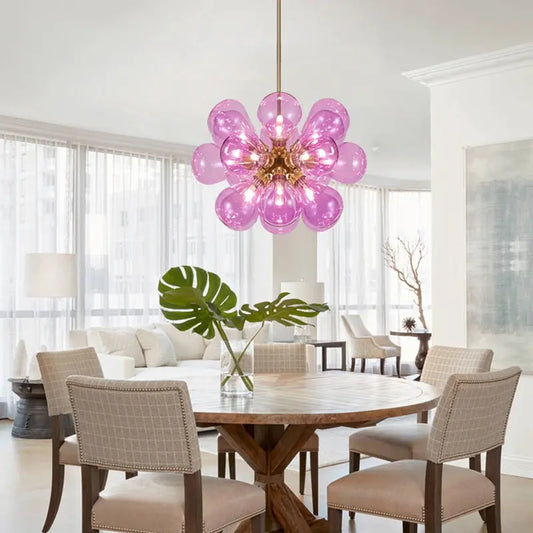 Nadine Pink Bubble Chandelier  Seus Lighting