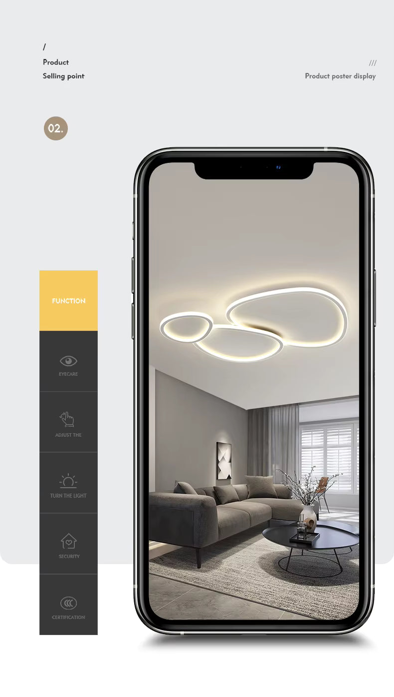 Nelis Modern Smart Led Flush Mount Ceiling Light  Seus Lighting