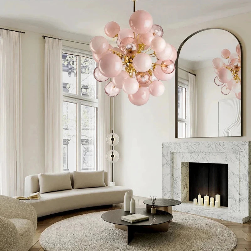 Neve Glass Bubble Chandelier — clustered glass globes for modern dining rooms