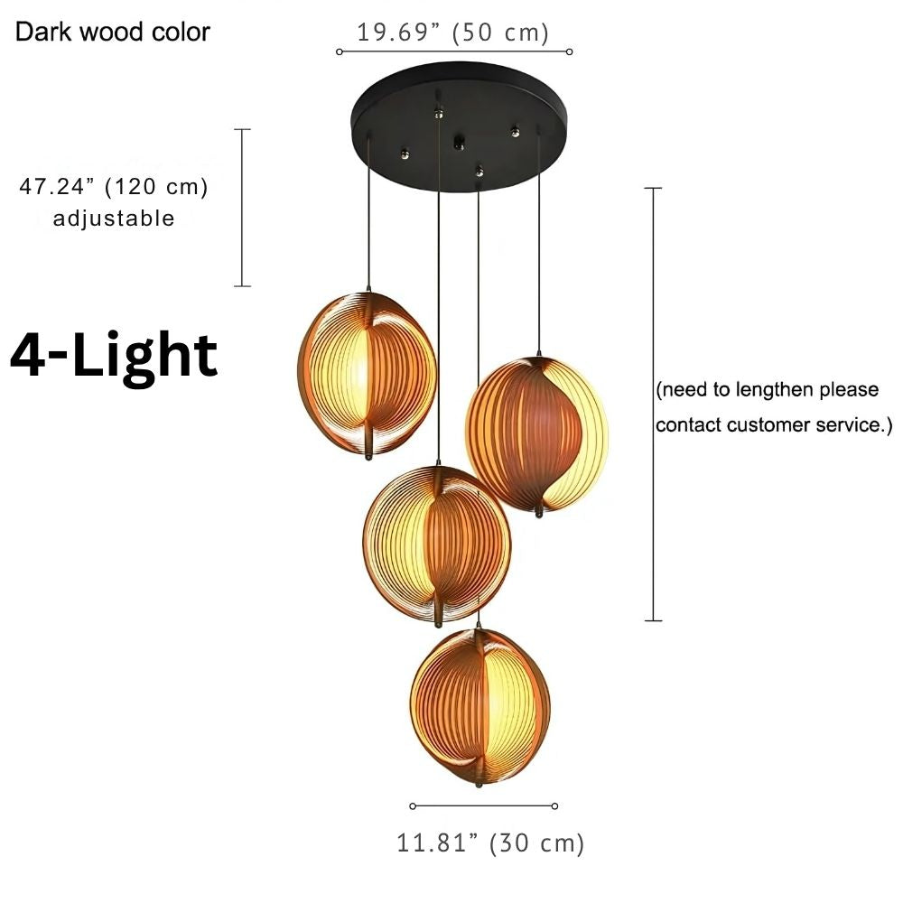 Nia Wood Staircase Chandelier  Seus Lighting