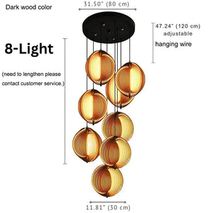 Nia Wood Staircase Chandelier  Seus Lighting