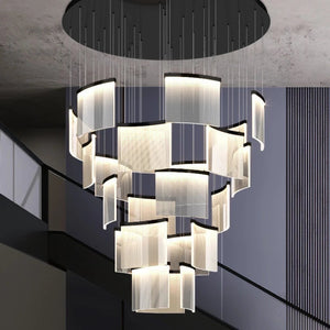 Nordic Ceiling Stair Chandelier Gold/Black  Seus Lighting