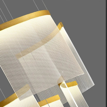 Nordic Ceiling Stair Chandelier Gold/Black  Seus Lighting