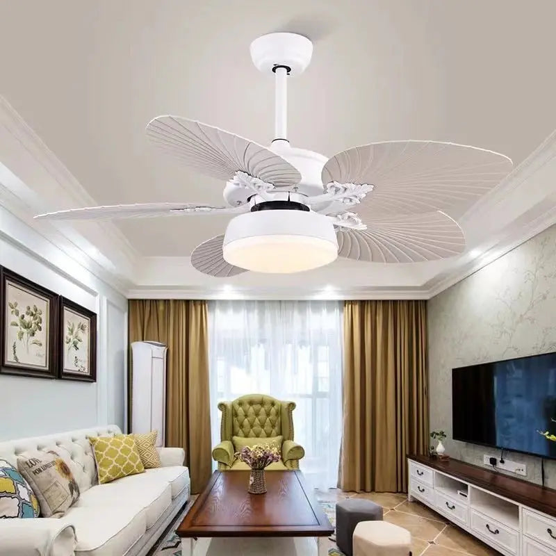 Noreen Leaf Ceiling Fan Whitefanleaf52Inch Seus Lighting