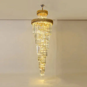 Olivia Crystal Modern Stair Chandelier Seus Lighting