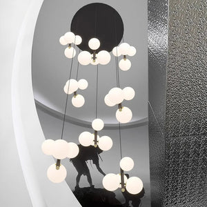 Opal Globe Staircase Pendant Light  Seus Lighting