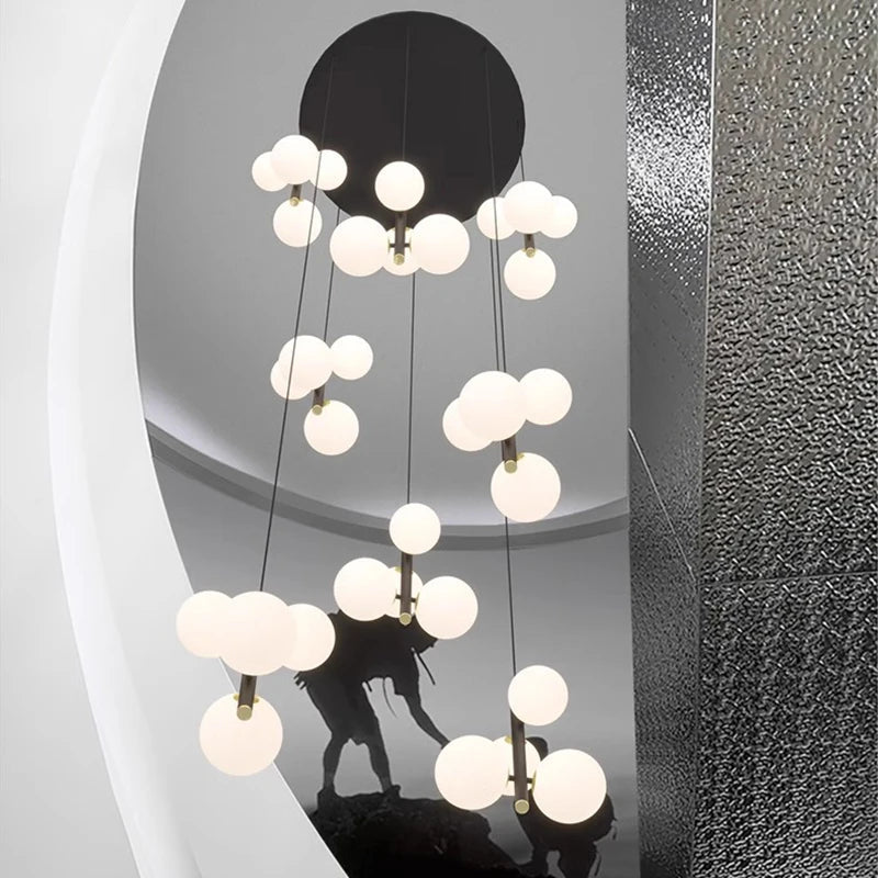 Opal Globe Staircase Pendant Light  Seus Lighting