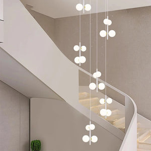 Opal Globe Staircase Pendant Light  Seus Lighting