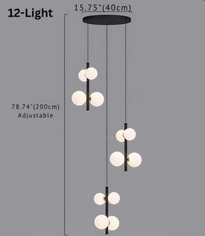 Opal Globe Staircase Pendant Light  Seus Lighting