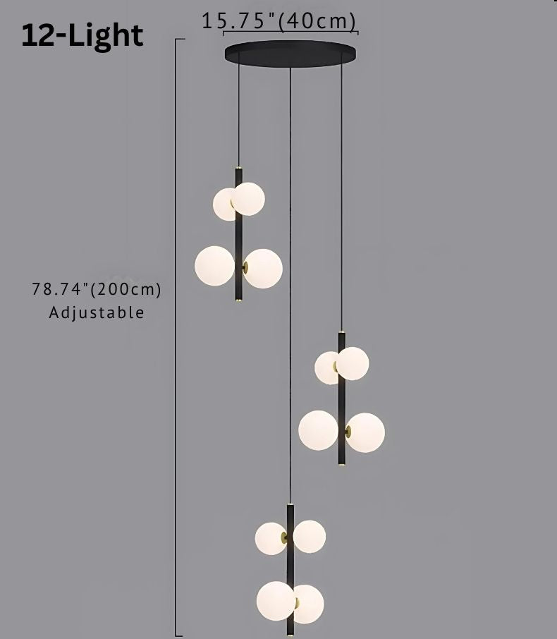 Opal Globe Staircase Pendant Light  Seus Lighting