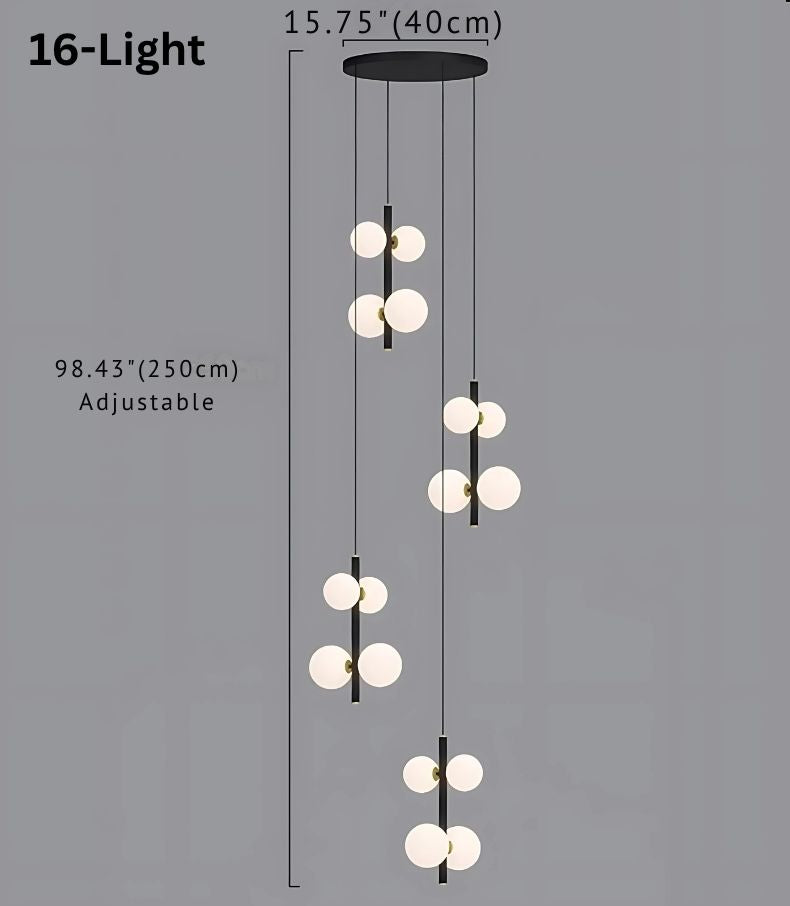 Opal Globe Staircase Pendant Light  Seus Lighting