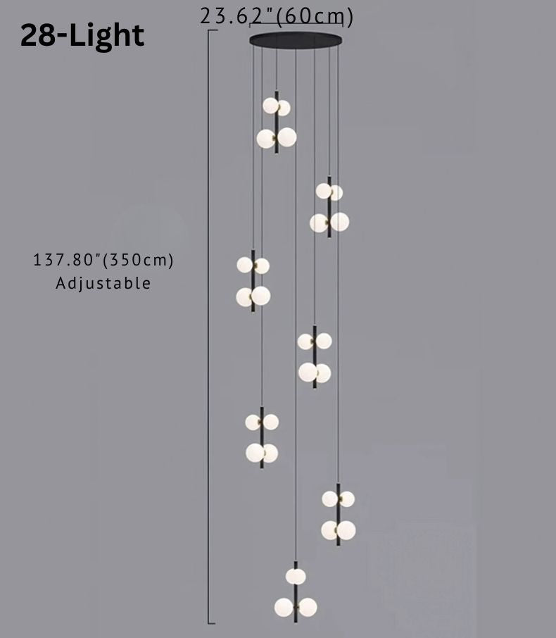 Opal Globe Staircase Pendant Light  Seus Lighting