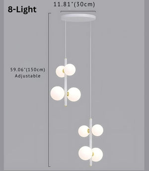 Opal Globe Staircase Pendant Light  Seus Lighting