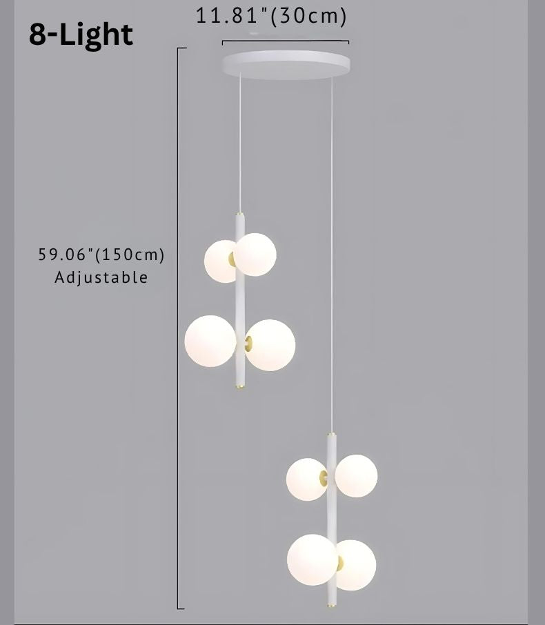 Opal Globe Staircase Pendant Light  Seus Lighting