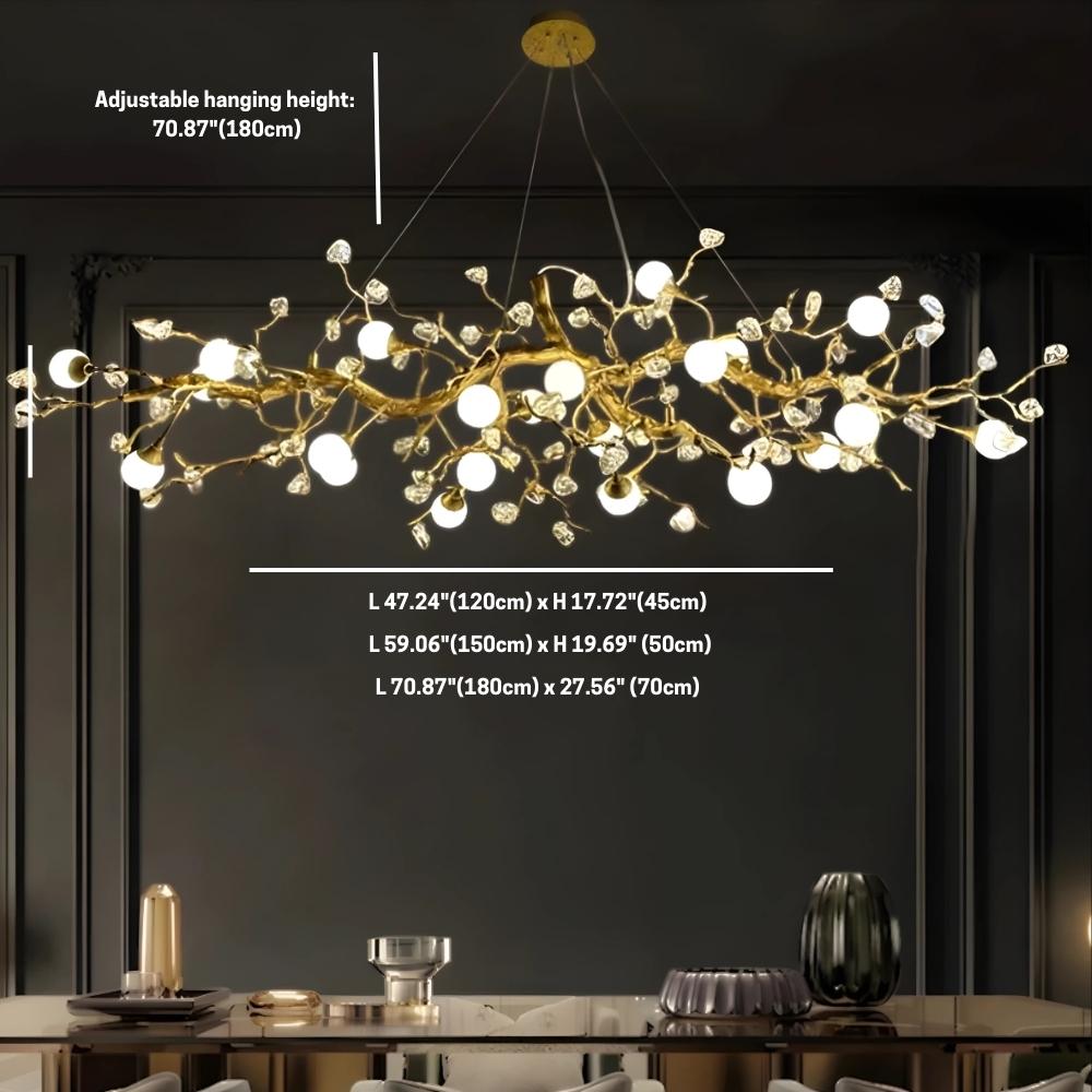 Orgi Statement Linear Branch Chandelier  Seus Lighting