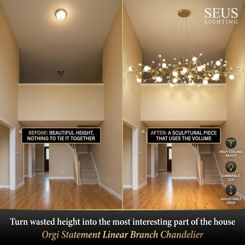Orgi Statement Linear Branch Chandelier  Seus Lighting