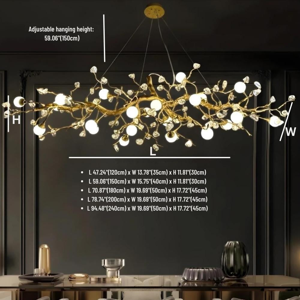 Orgi Statement Linear Branch Chandelier  Seus Lighting