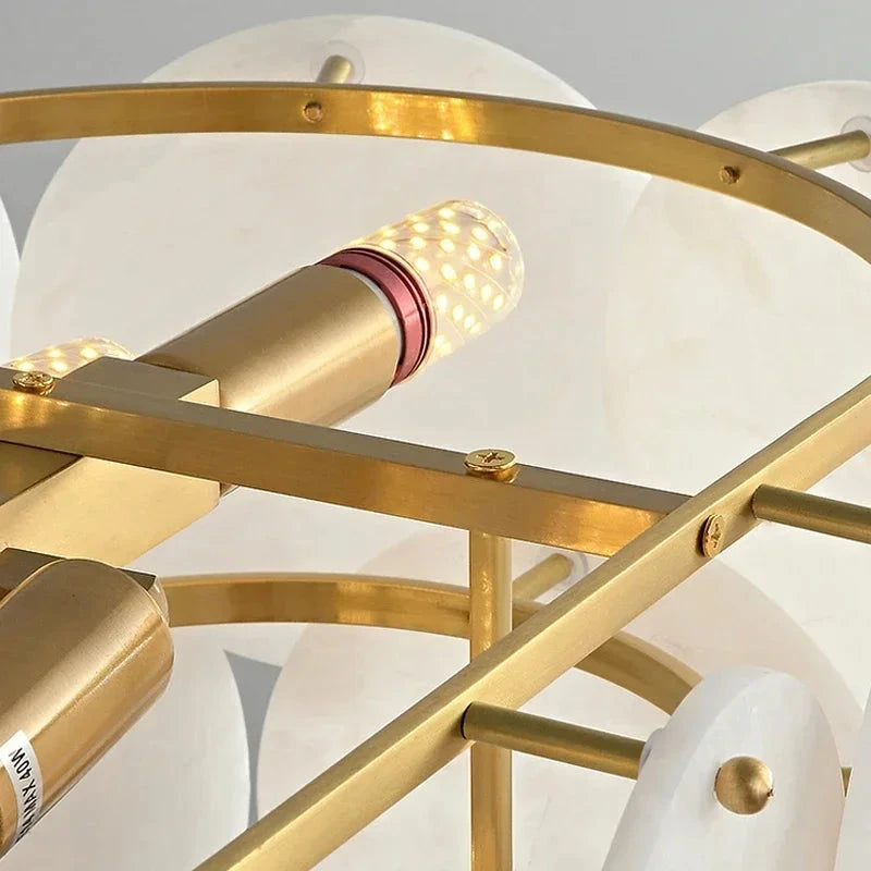 Ovela Linear Alabaster Chandelier  Seus Lighting