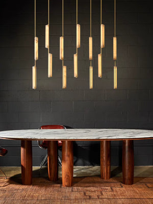 Palix Marble and Brass Chandelier  Seus Lighting