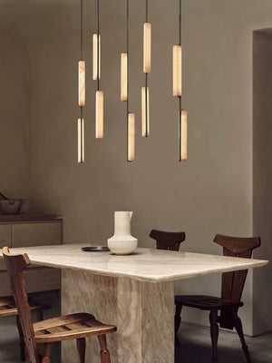 Palix Marble and Brass Chandelier  Seus Lighting
