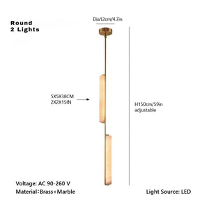 Palix Marble and Brass Chandelier  Seus Lighting