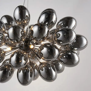 Pearl Black Glass Grape Chandelier - Pendant Light  Seus Lighting