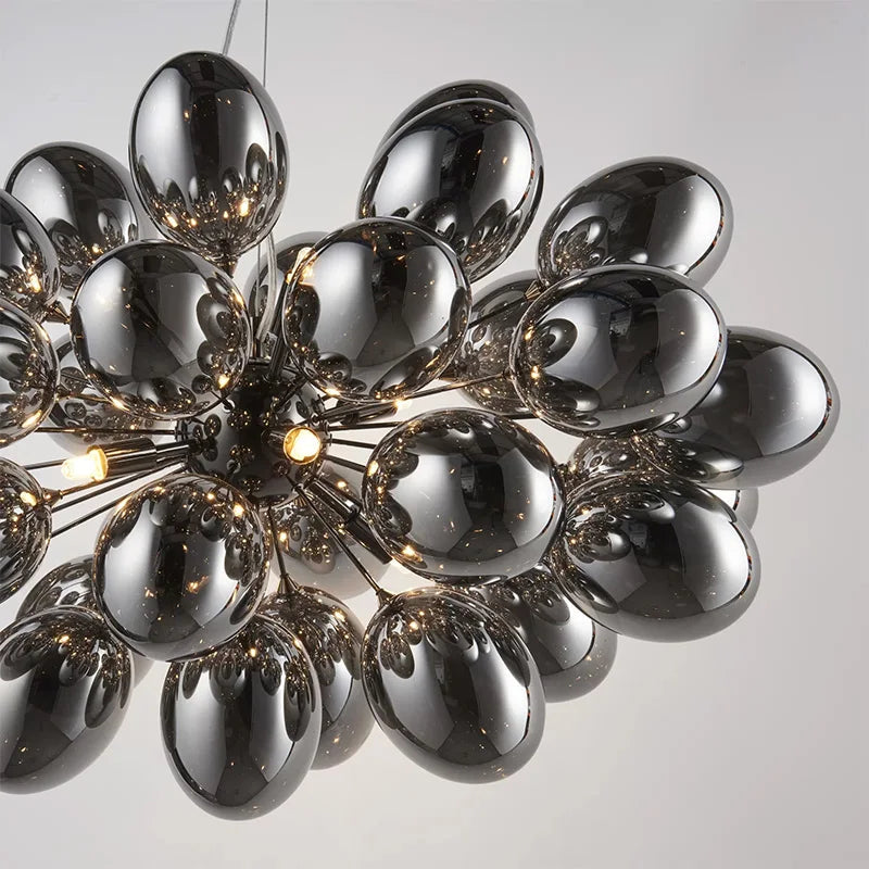 Pearl Black Glass Grape Chandelier - Pendant Light  Seus Lighting