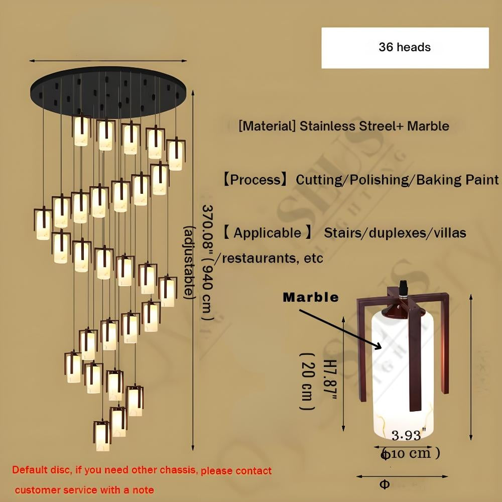 Polin Modern Over The Stairs Chandelier  Seus Lighting