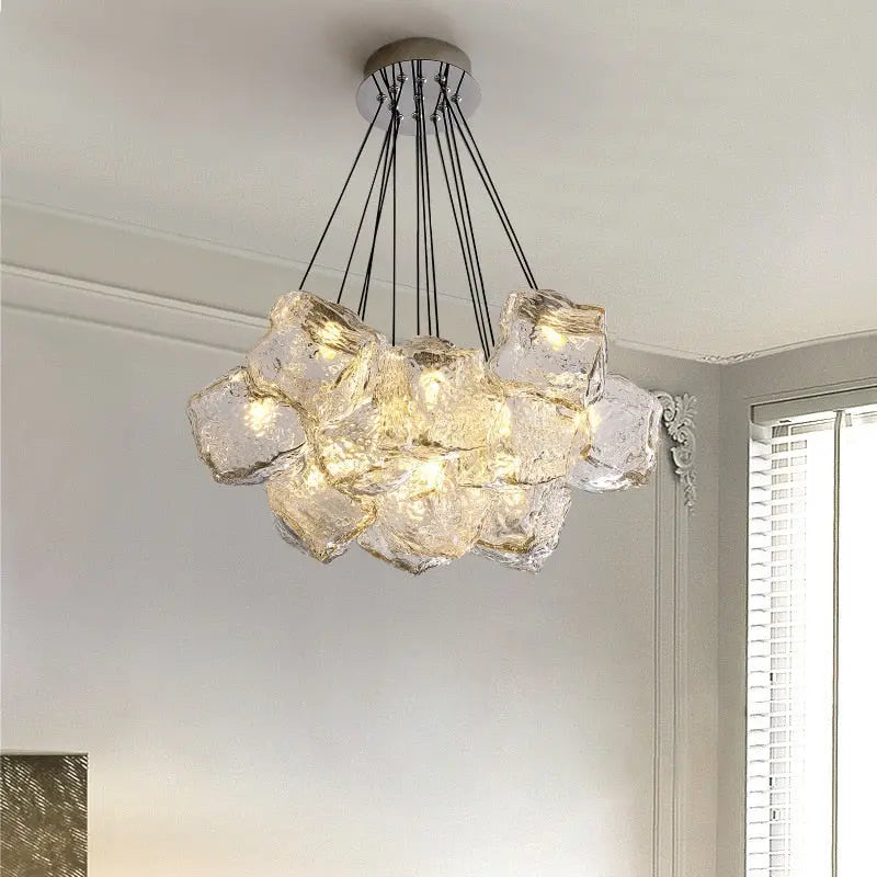 Post Modern Chrome Chandeliers  Seus Lighting