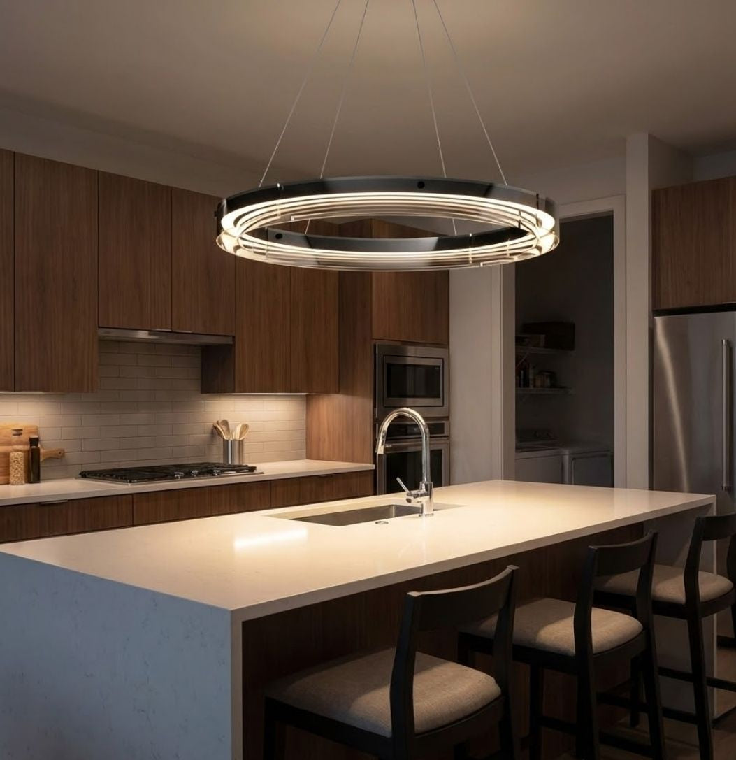 Qyra Contemporary Circular LED Chandelier  Seus Lighting