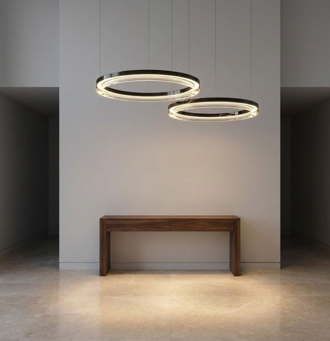 Qyra Contemporary Circular LED Chandelier  Seus Lighting