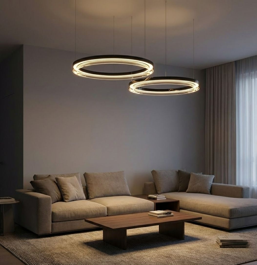 Qyra Contemporary Circular LED Chandelier  Seus Lighting