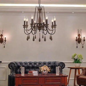 Rose Wooden Large Rustic Chandelier Seus Lighting