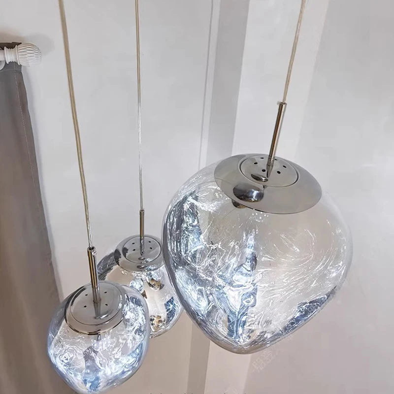 Ruby Contemporary Bubble Glass Pendant Chandelier  Seus Lighting