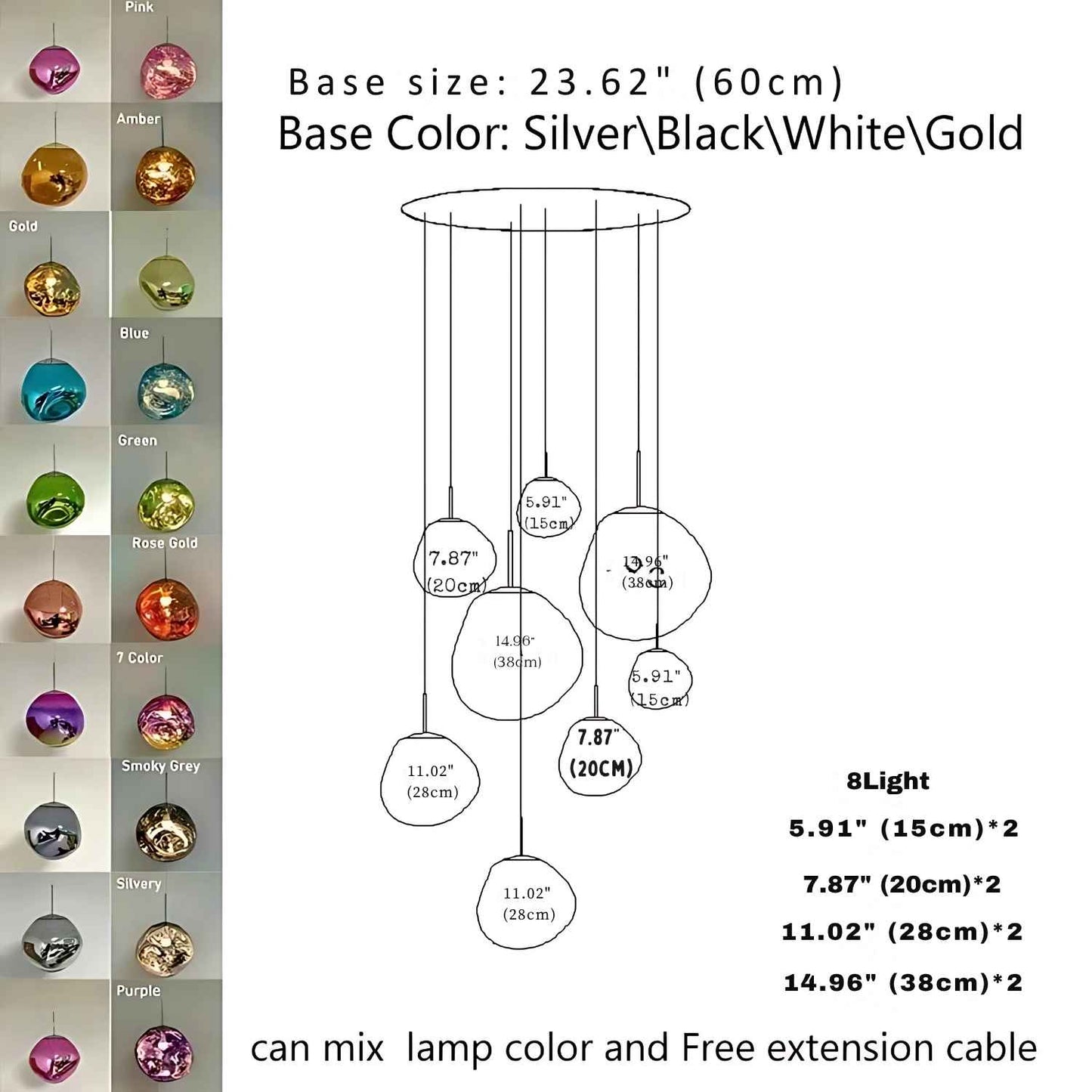 Ruby Contemporary Bubble Glass Pendant Chandelier  Seus Lighting