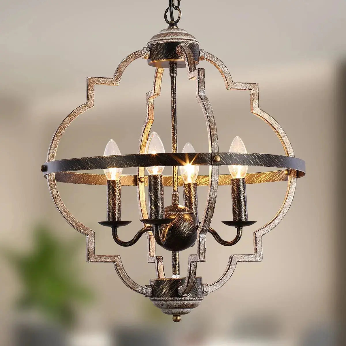 Rustic Metal Chandelier Lighting 4 Lights - Chandeliers