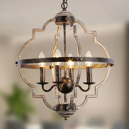 Rustic Metal Chandelier Lighting 4 Lights