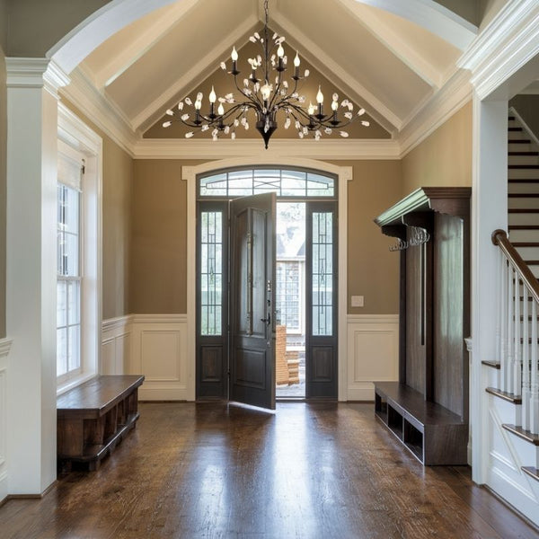 Wrought Iron Chandeliers mixed materials