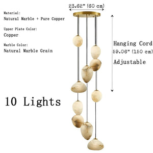 Sage Marble Chandelier  Seus Lighting