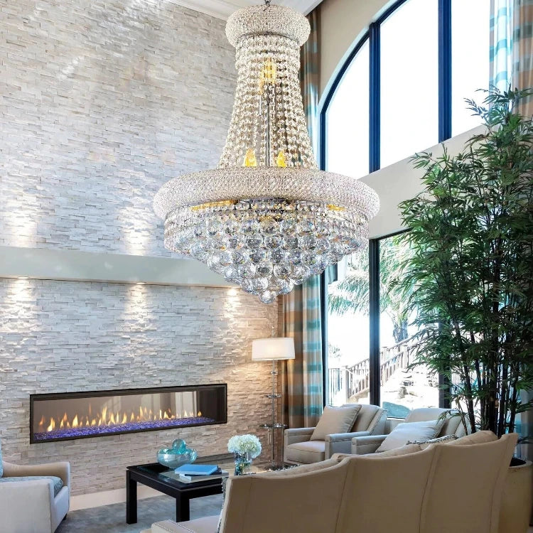 Sansa Chrome Raindrop Crystal Pendant Chandelier